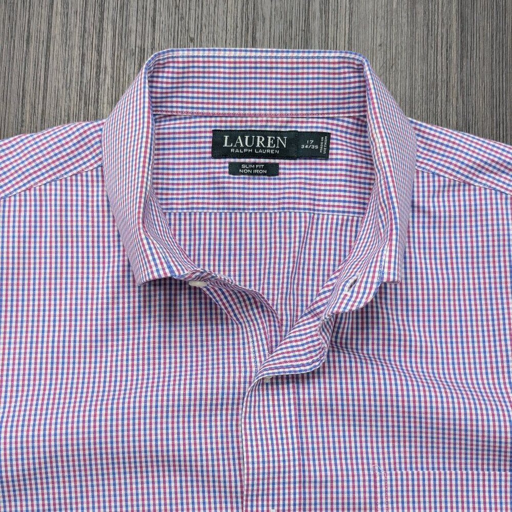 Ralph Lauren | Men's Shirt with Blue/Red/White Checkered/Gingham Pattern